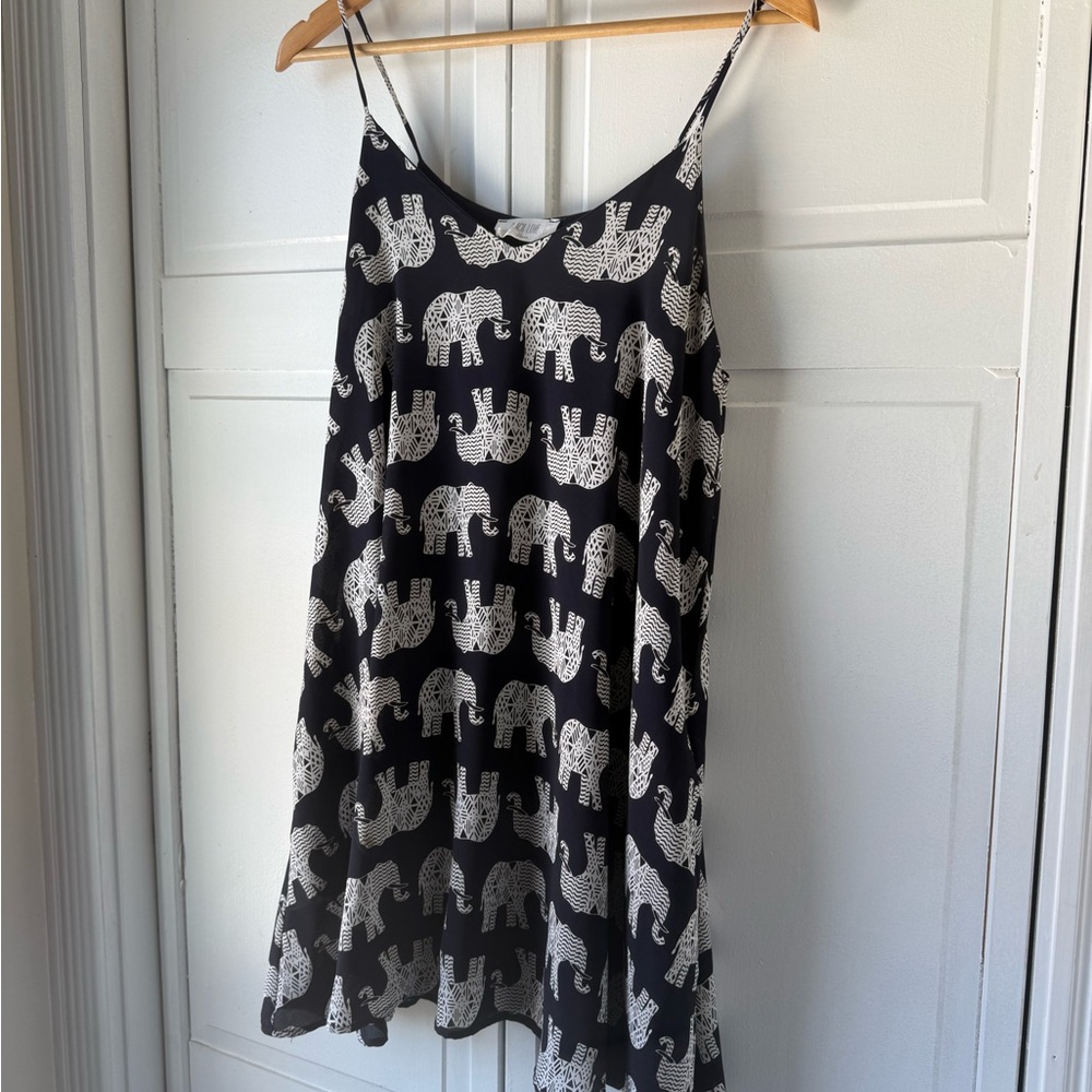 Elephant Print Navy and White Women's dress